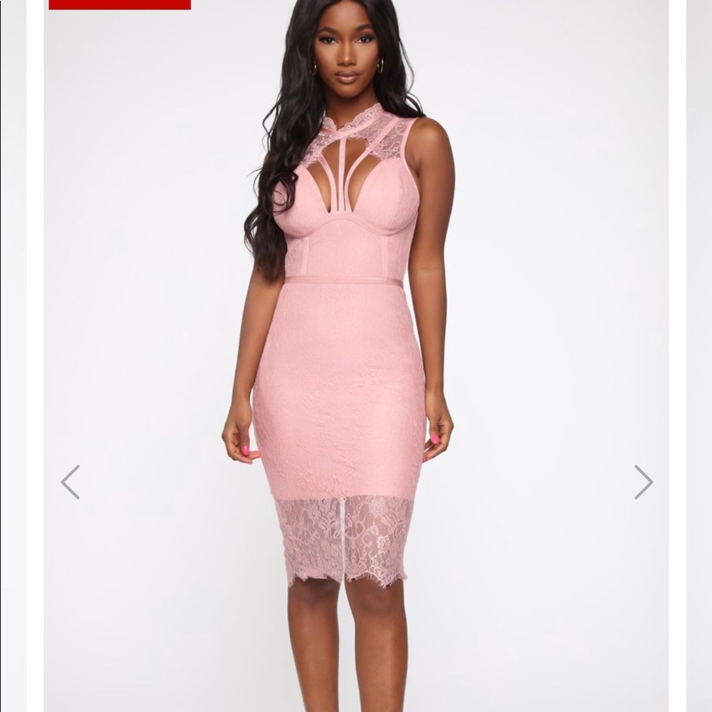 Fashion Nova cut out bandage pink bodycon dress
